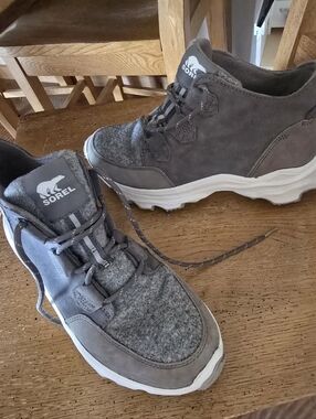 Sorel Gray Suede & Wool Lace-Up Hiking Shoes